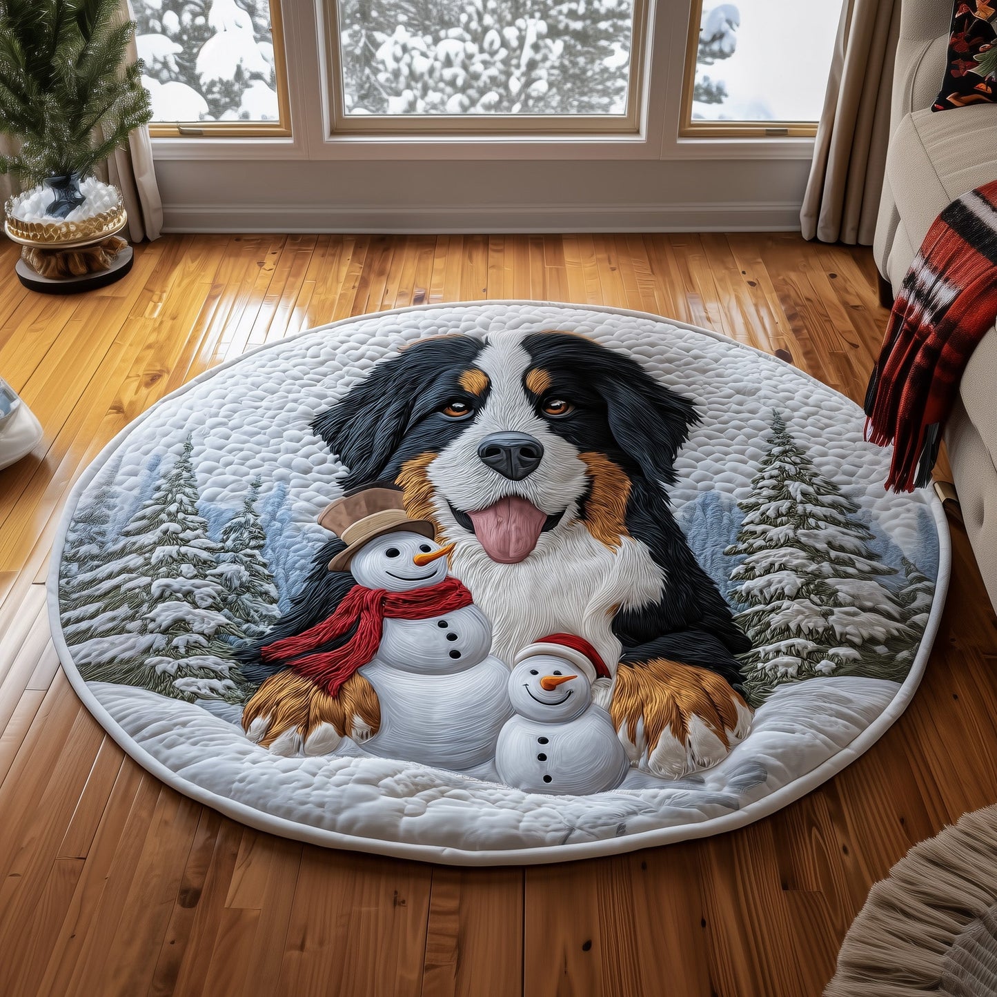 Bernese Mountain Quilted Round Mat GFTOMA6028