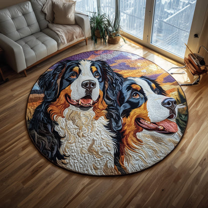 Bernese Mountain Quilted Round Mat GFTOMA6032