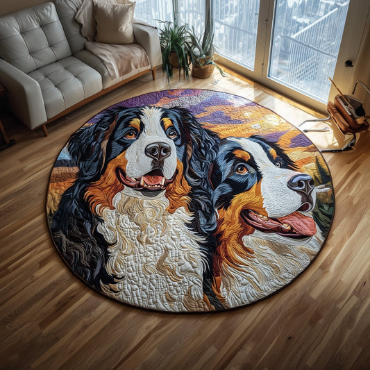 Bernese Mountain Quilted Round Mat GFTOMA6032