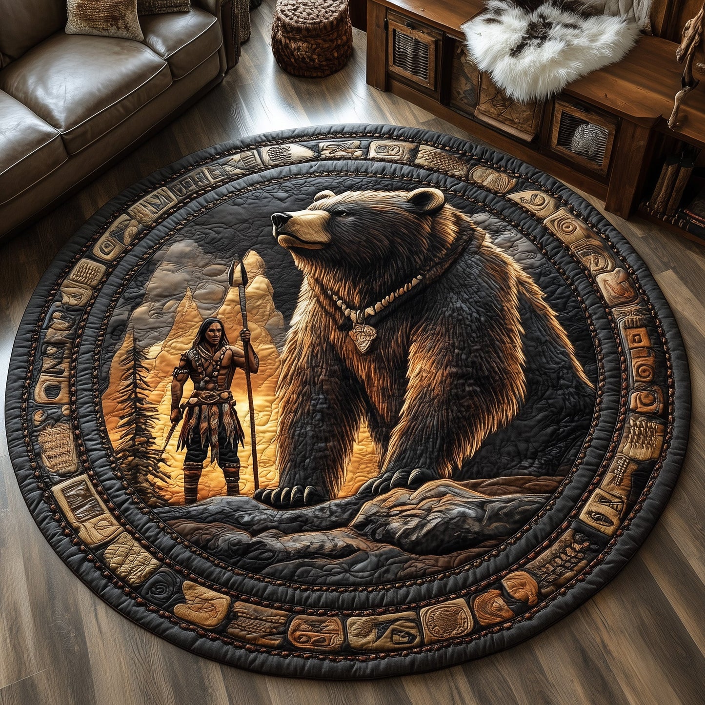 Tribal Soul Quilted Round Mat GFTOMA6044