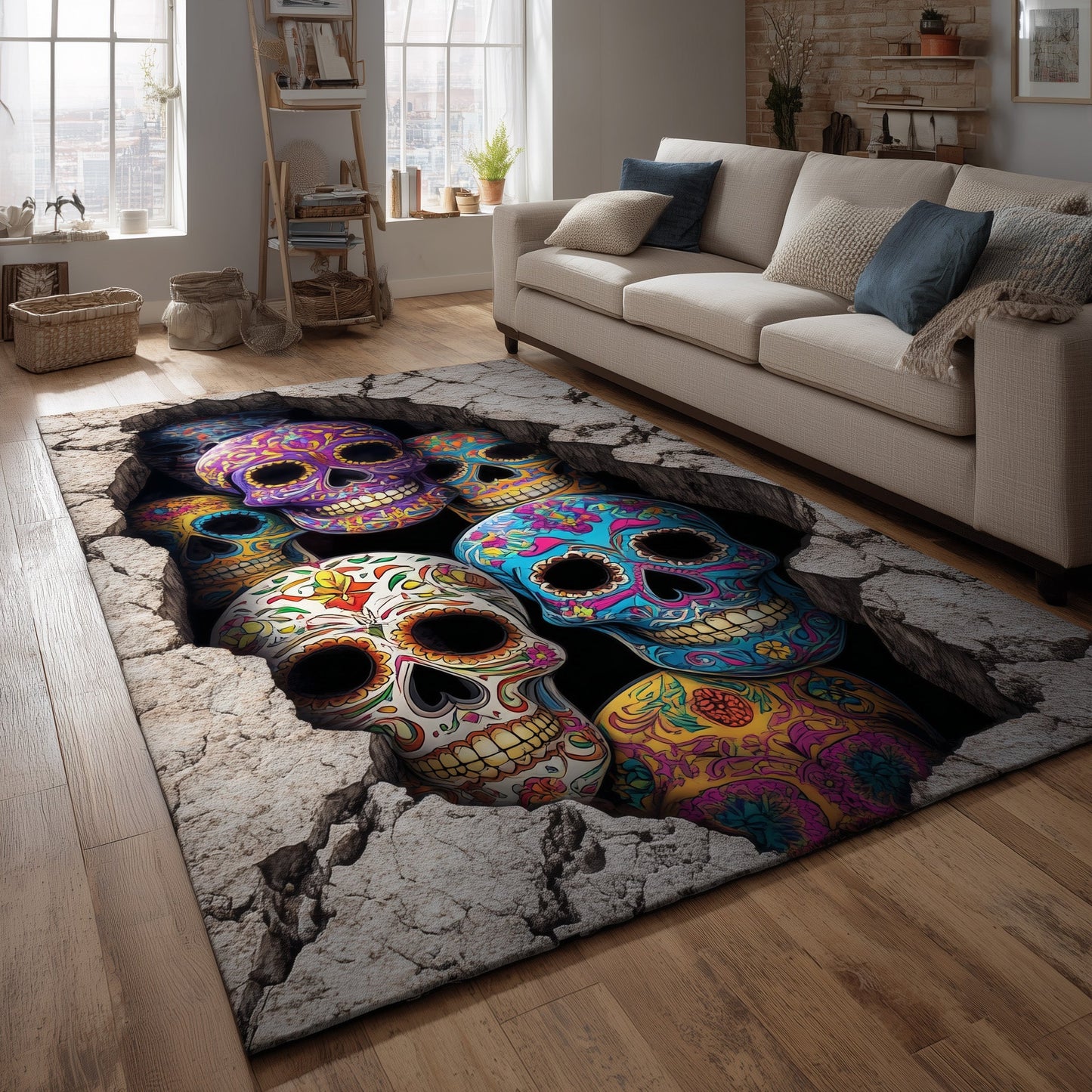 Sugar Skull Area Rug GFTOMA6068