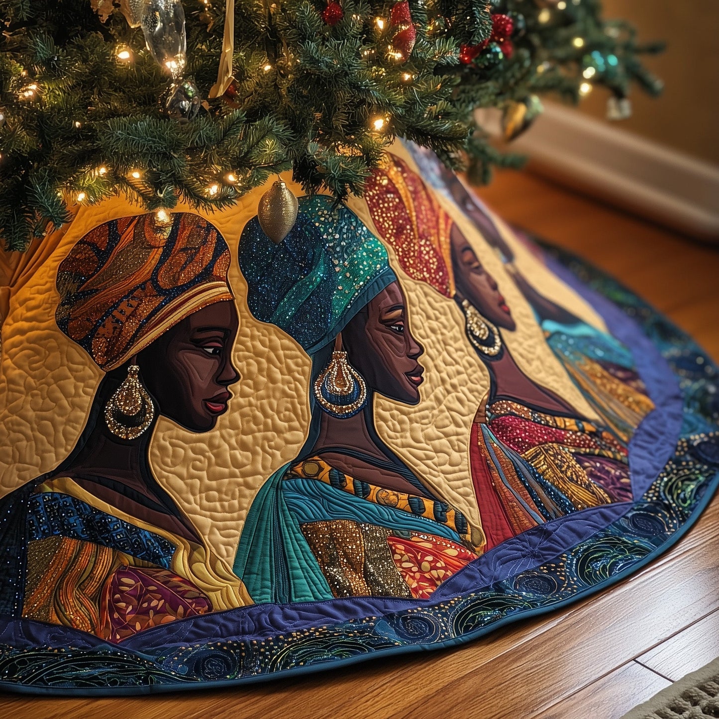 African Sunlight Quilted Tree Skirt GFTOMA6078