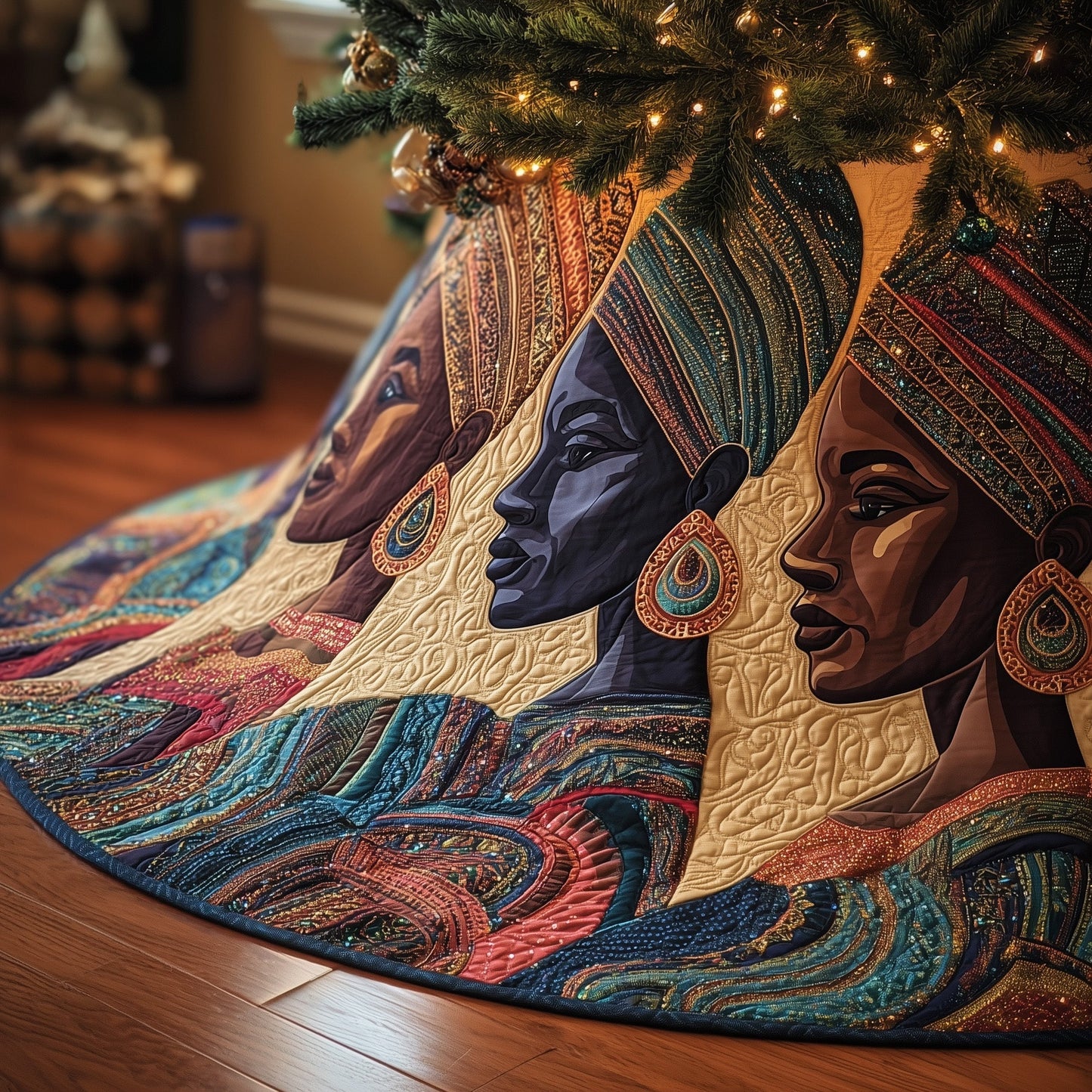 African Sunlight Quilted Tree Skirt GFTOMA6080