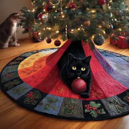 Black Cat Quilted Tree Skirt GFTOMA6088