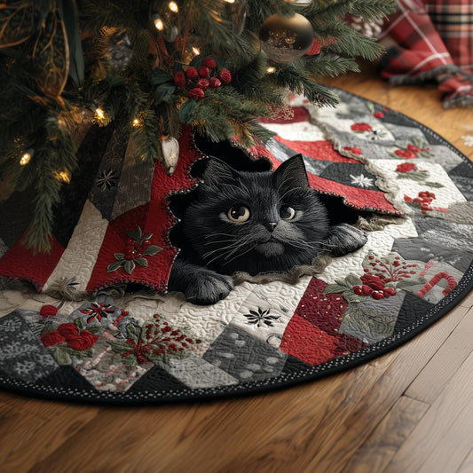 Black Cat Quilted Tree Skirt GFTOMA6090