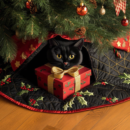 Black Cat Quilted Tree Skirt GFTOMA6092
