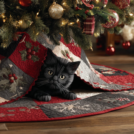 Black Cat Quilted Tree Skirt GFTOMA6093