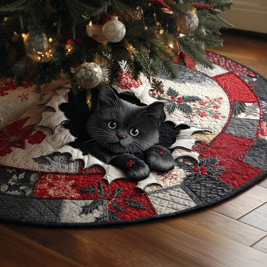 Black Cat Quilted Tree Skirt GFTOMA6094