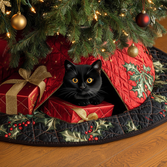 Black Cat Quilted Tree Skirt GFTOMA6095
