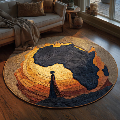 African Sunlight Quilted Round Mat GFTOMA6107