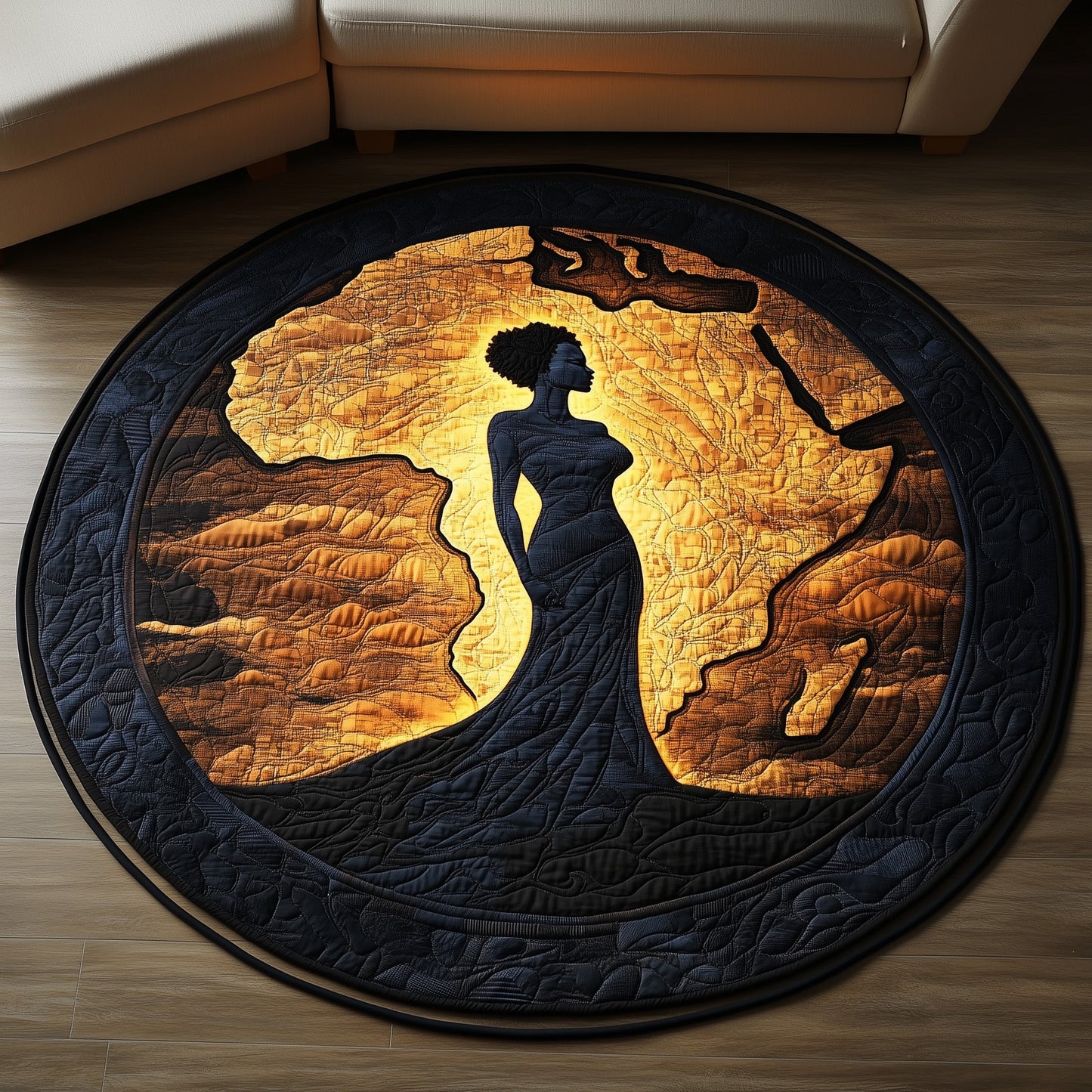 African Dream Quilted Round Mat GFTOMA6113