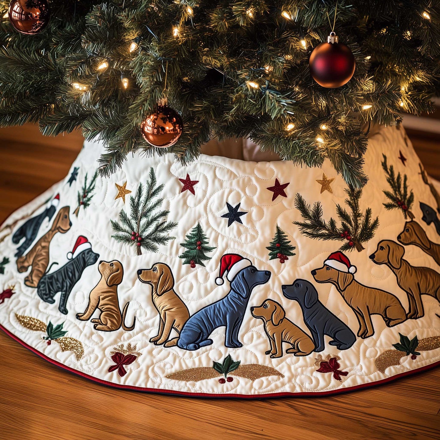 Dachshund Quilted Tree Skirt GFTOMA6177