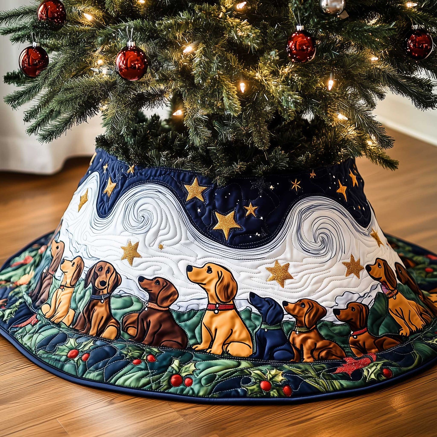 Dachshund Quilted Tree Skirt GFTOMA6180