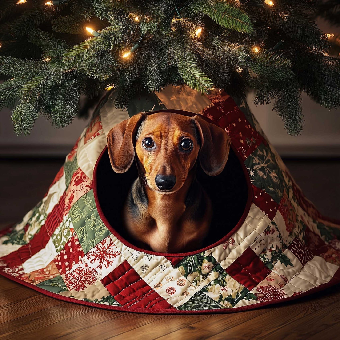 Dachshund Quilted Tree Skirt GFTOMA6186