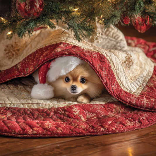 Pomeranian Quilted Tree Skirt GFTOMA6187