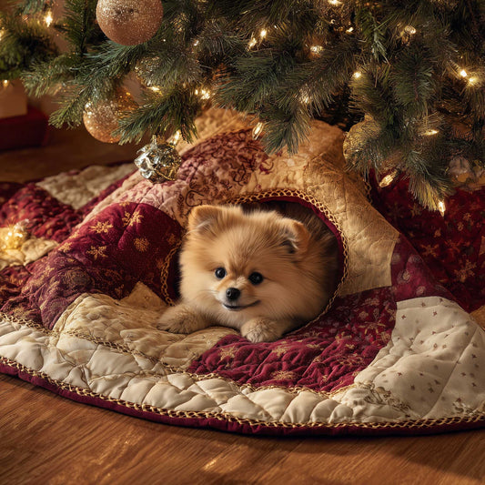 Pomeranian Quilted Tree Skirt GFTOMA6191