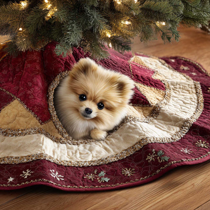 Pomeranian Quilted Tree Skirt GFTOMA6192