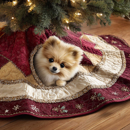 Pomeranian Quilted Tree Skirt GFTOMA6192