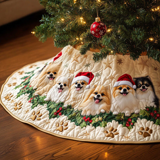 Pomeranian Quilted Tree Skirt GFTOMA6193