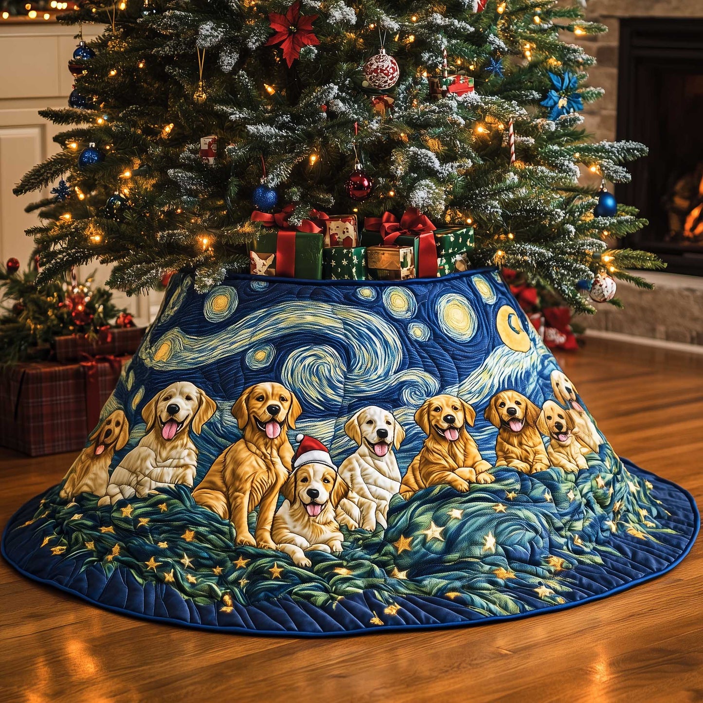 Golden Retriever Quilted Tree Skirt GFTOMA6194