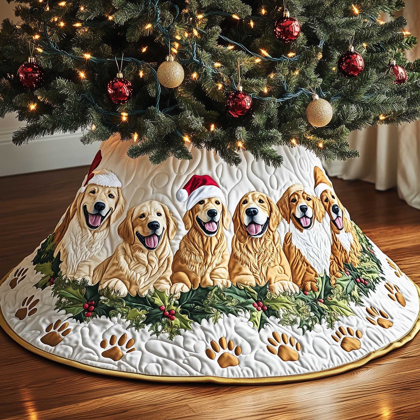 Golden Retriever Quilted Tree Skirt GFTOMA6200