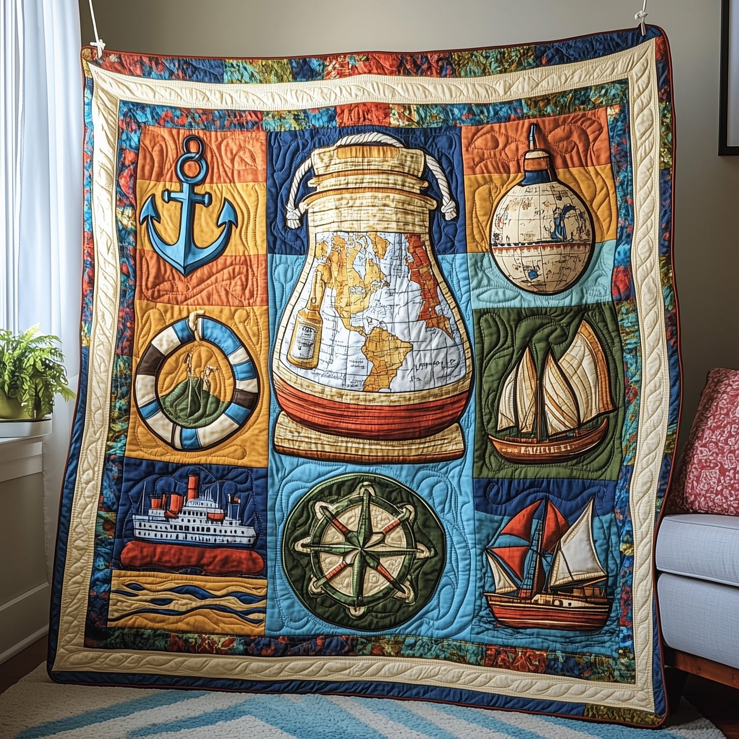 Nautical Quilted Blanket GFTOMA622