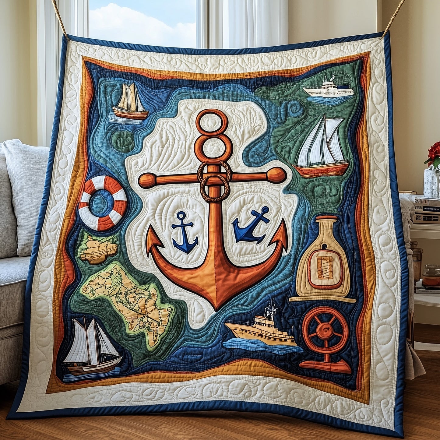 Nautical Quilted Blanket GFTOMA625