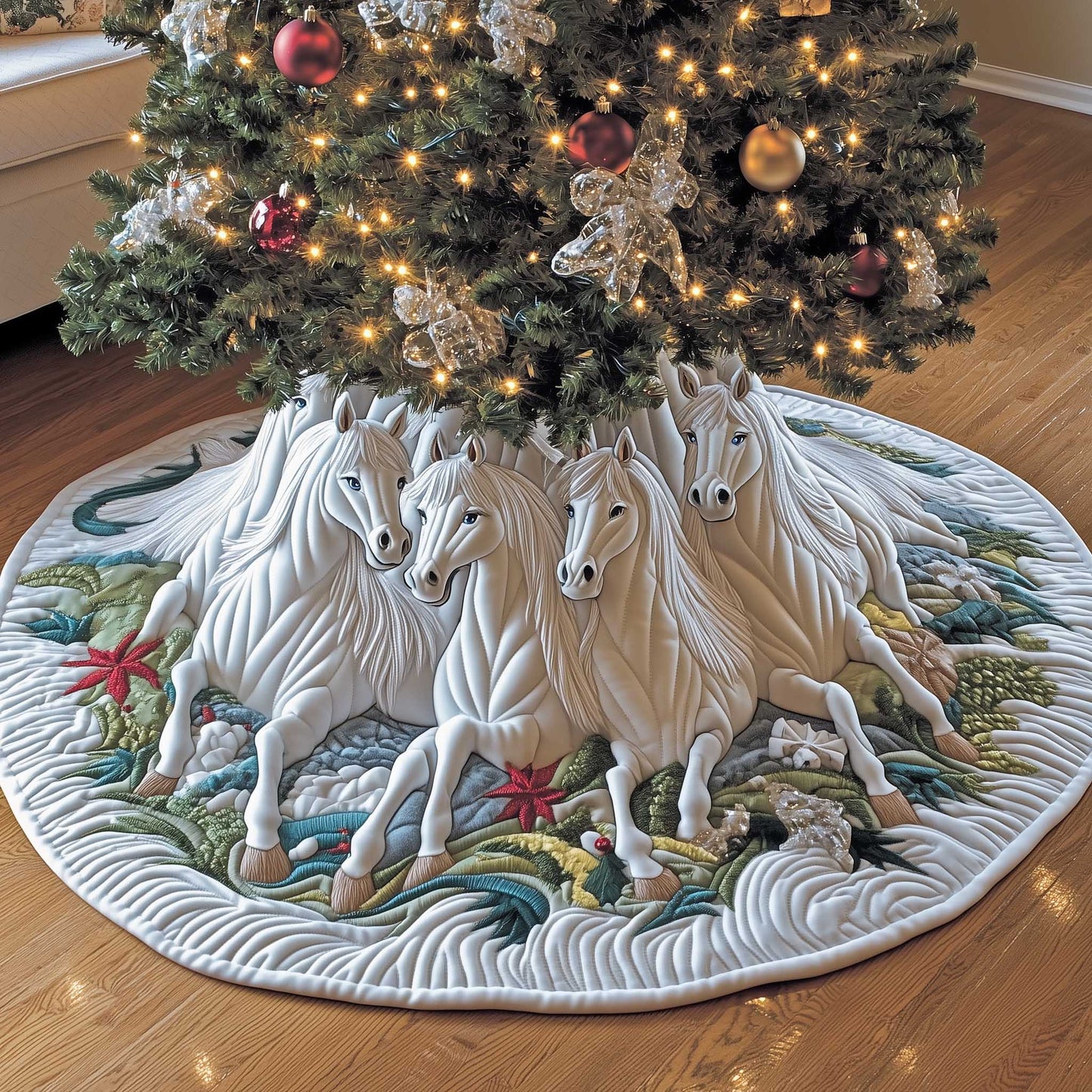 Horse Quilted Tree Skirt GFTOMA6256