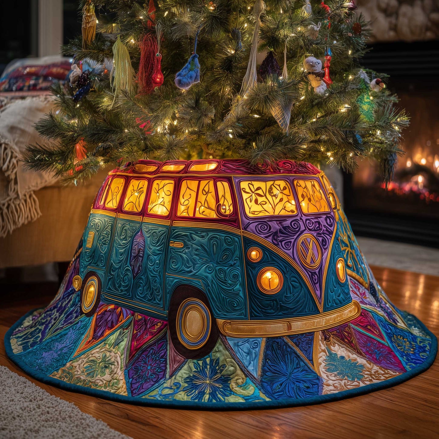 Joyful Journey Quilted Tree Skirt GFTOMA6270