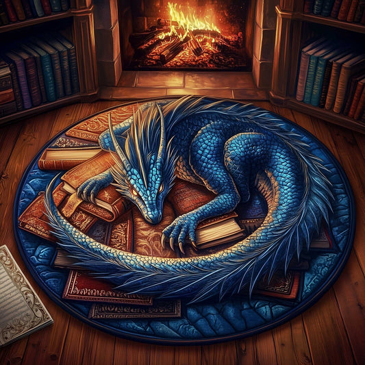 Library Dragon Quilted Round Mat GFTOMA6284