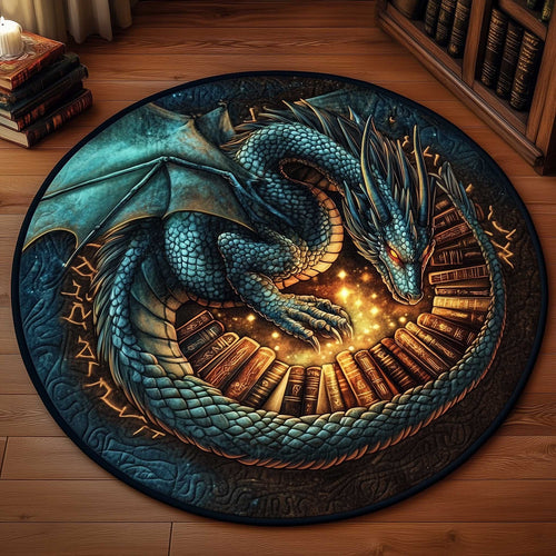 Library Dragon Quilted Round Mat GFTOMA6286