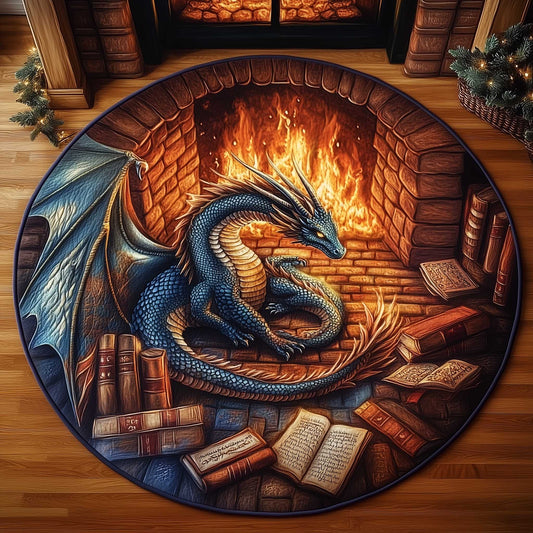 Library Dragon Quilted Round Mat GFTOMA6288