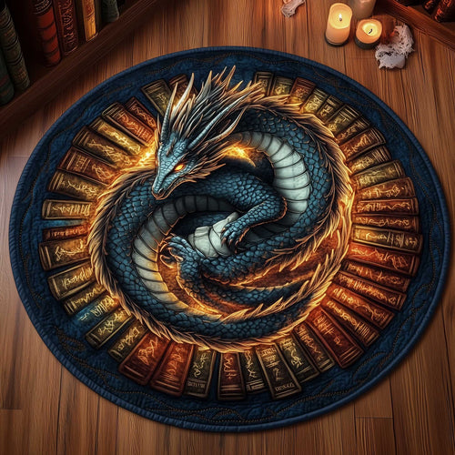 Library Dragon Quilted Round Mat GFTOMA6289