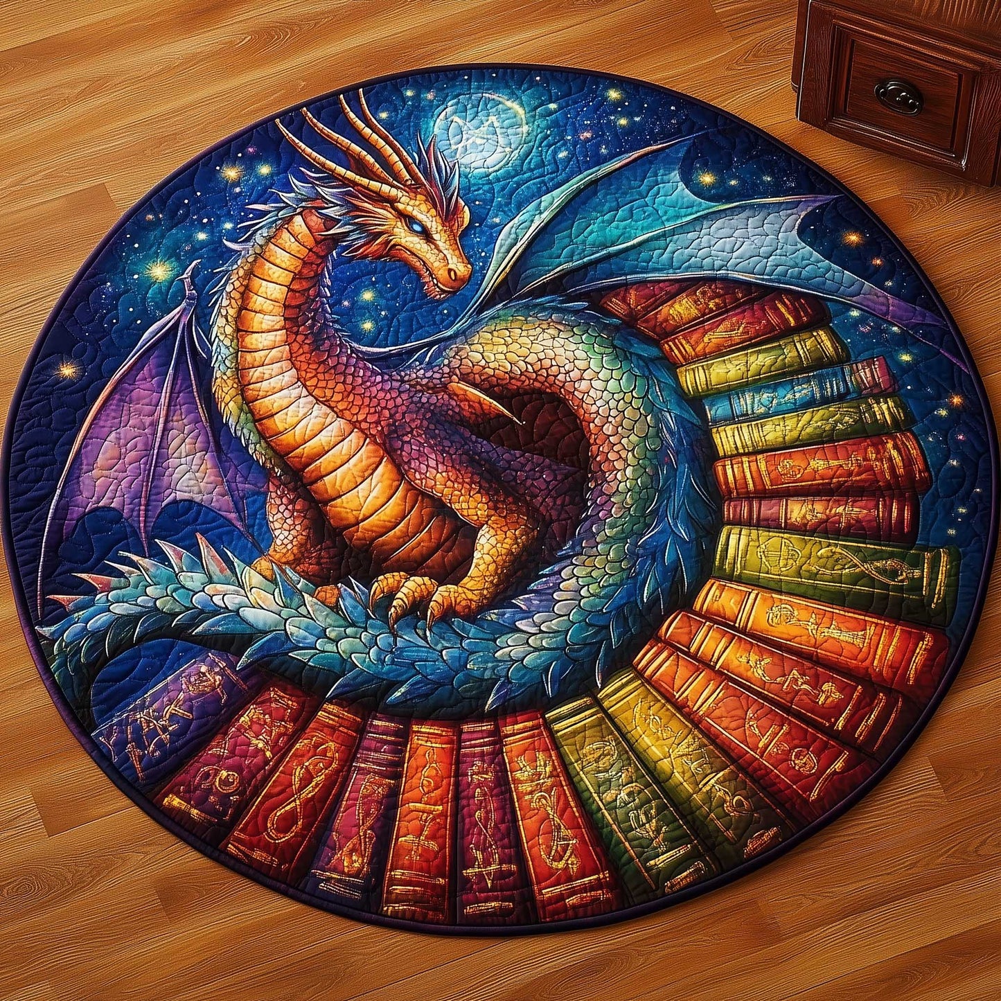 Library Dragon Quilted Round Mat GFTOMA6290