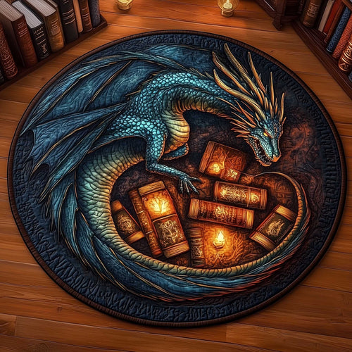 Library Dragon Quilted Round Mat GFTOMA6291
