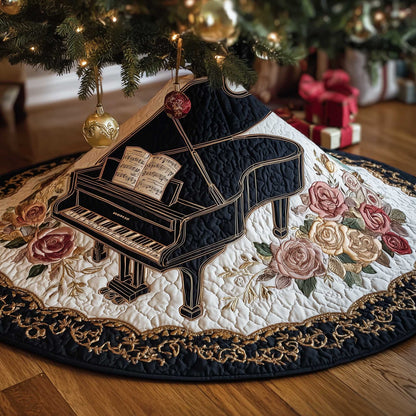 Piano Notes Quilted Tree Skirt GFTOMA6294