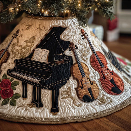 Piano Notes Quilted Tree Skirt GFTOMA6302