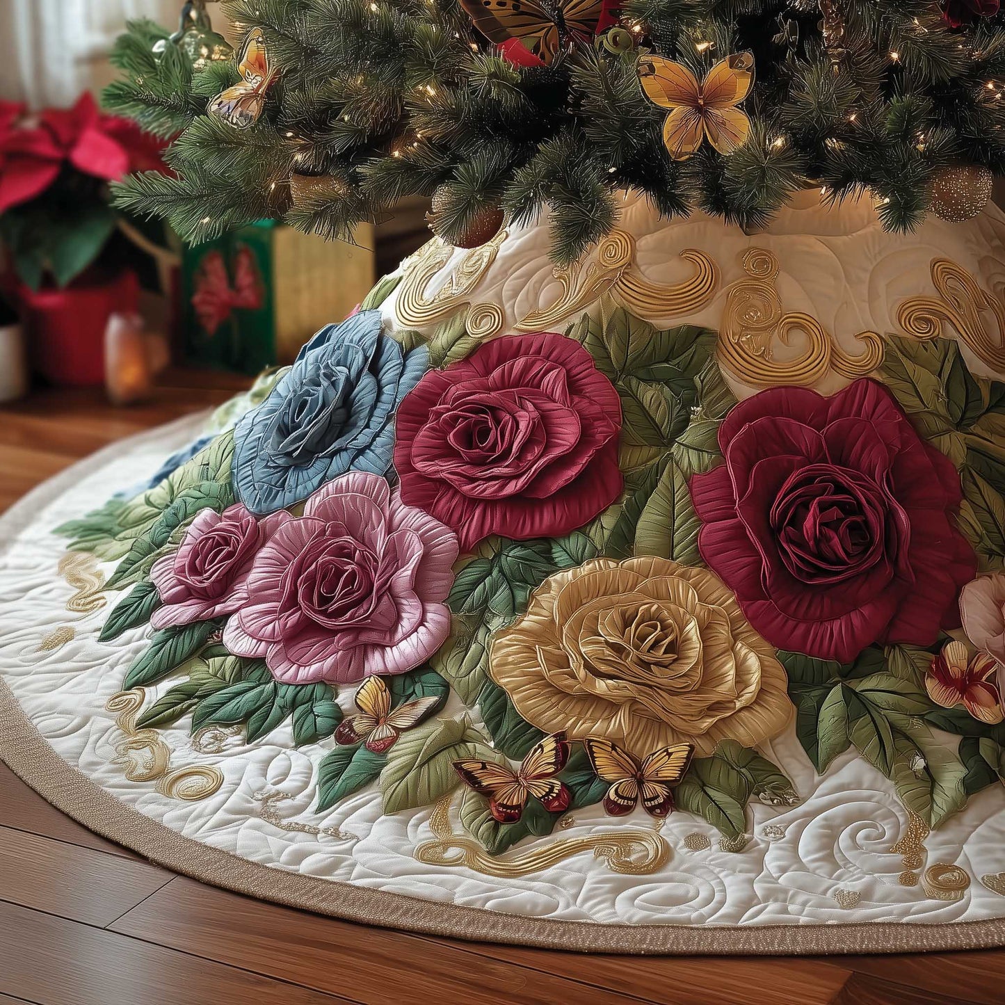 Royal Rose Quilted Tree Skirt GFTOMA6303