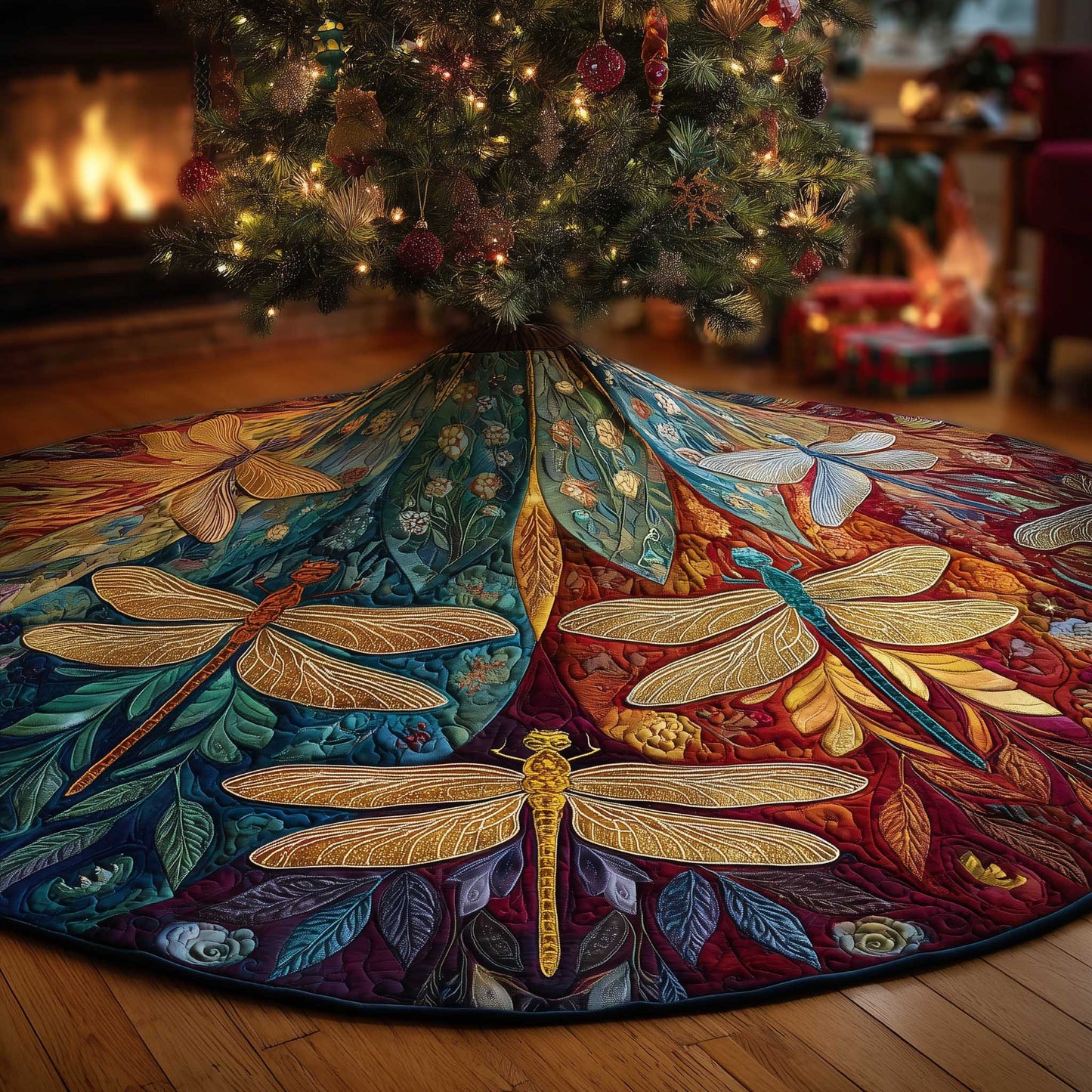 Dragonfly Quilted Tree Skirt GFTOMA6325