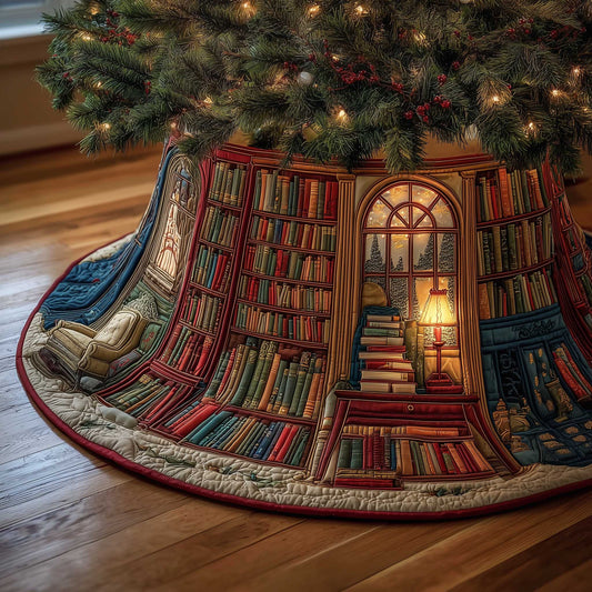 Cozy Book Quilted Tree Skirt GFTOMA6333