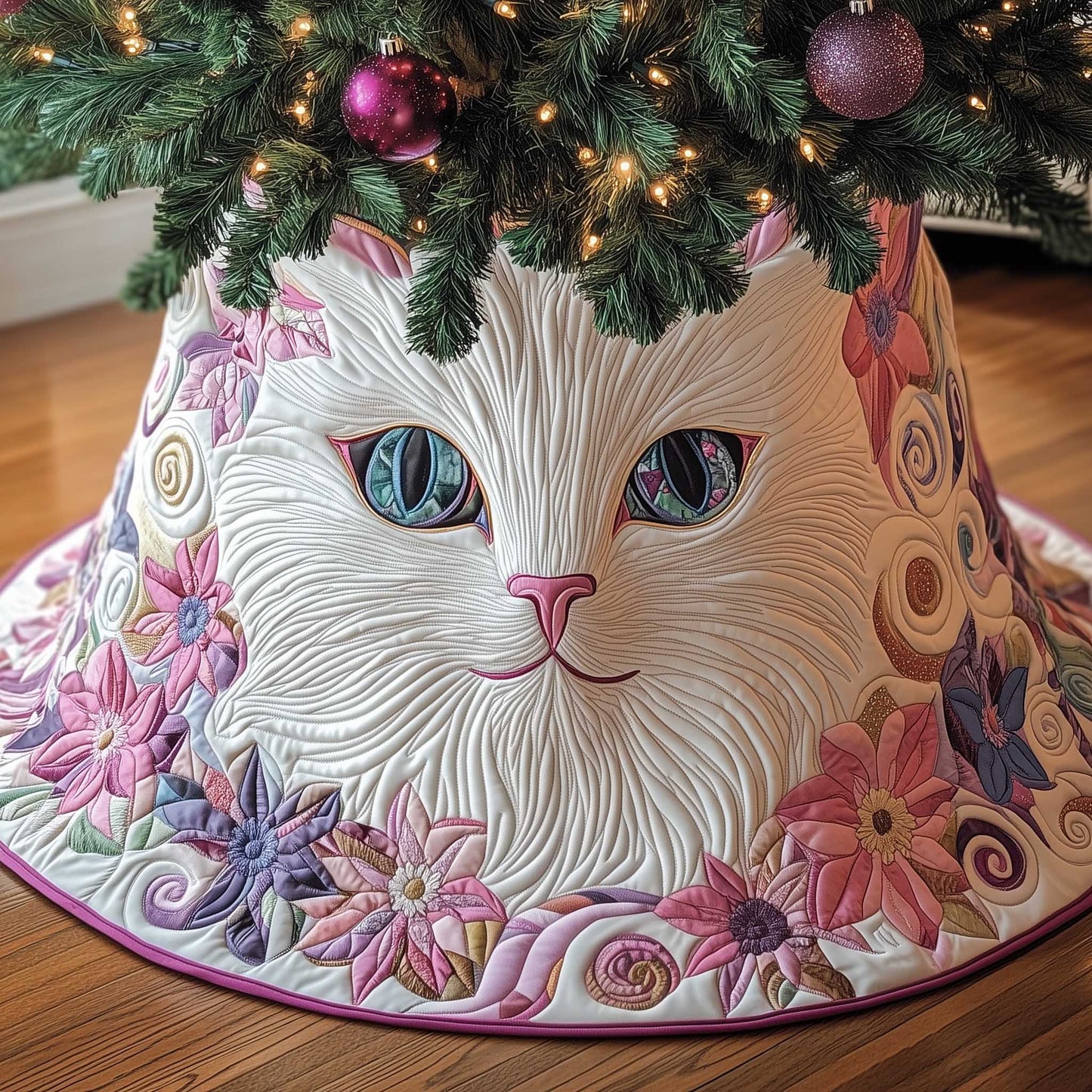 Cat Purrs Quilted Tree Skirt GFTOMA6353