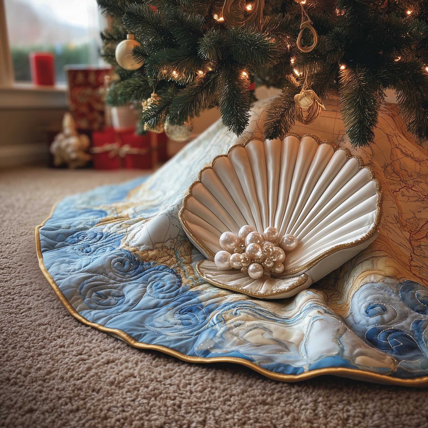 Ocean Breeze Quilted Tree Skirt GFTOMA6358