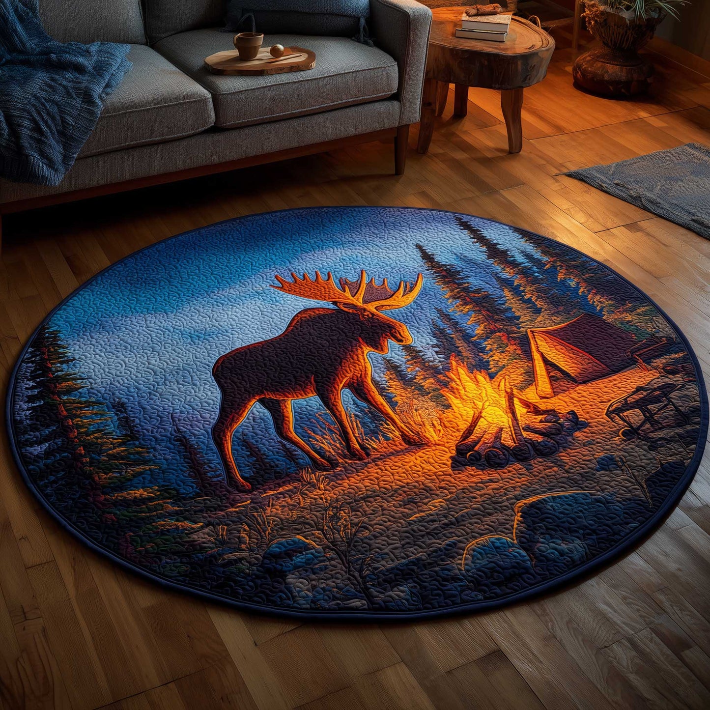 Mystic Moose Quilted Round Mat GFTOMA6386