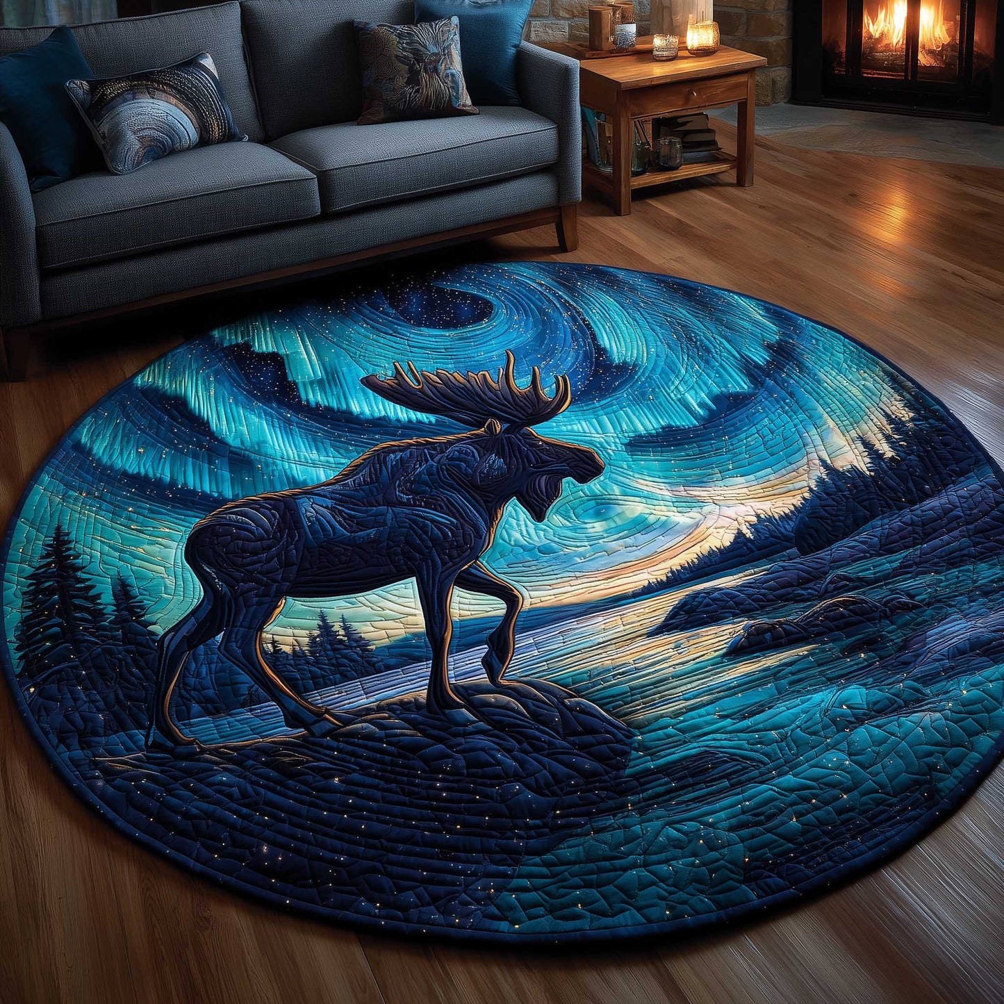 Mystic Moose Quilted Round Mat GFTOMA6387