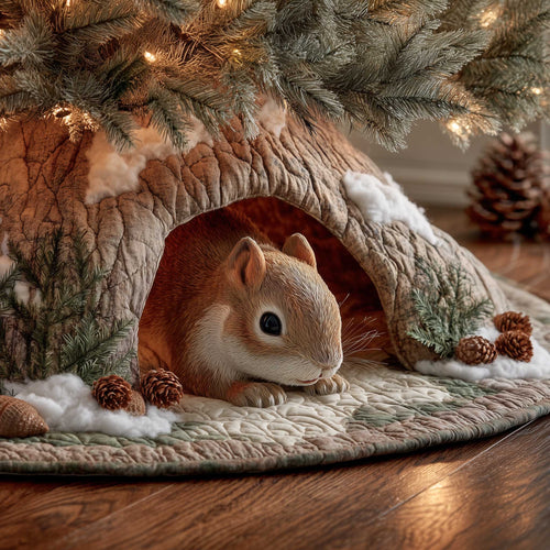 Charming Squirrel Quilted Tree Skirt GFTOMA6396