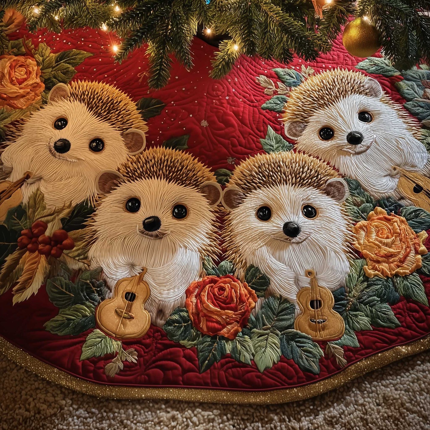 Hedgehog Quilted Tree Skirt GFTOMA6404