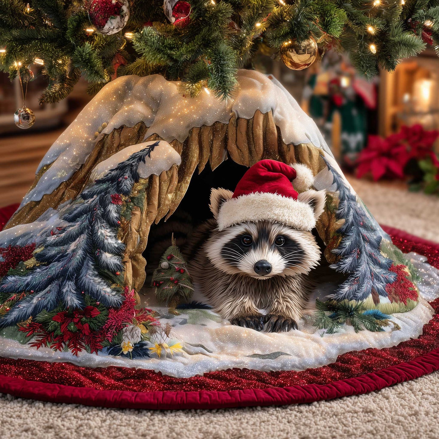 Raccoons Quilted Tree Skirt GFTOMA6411