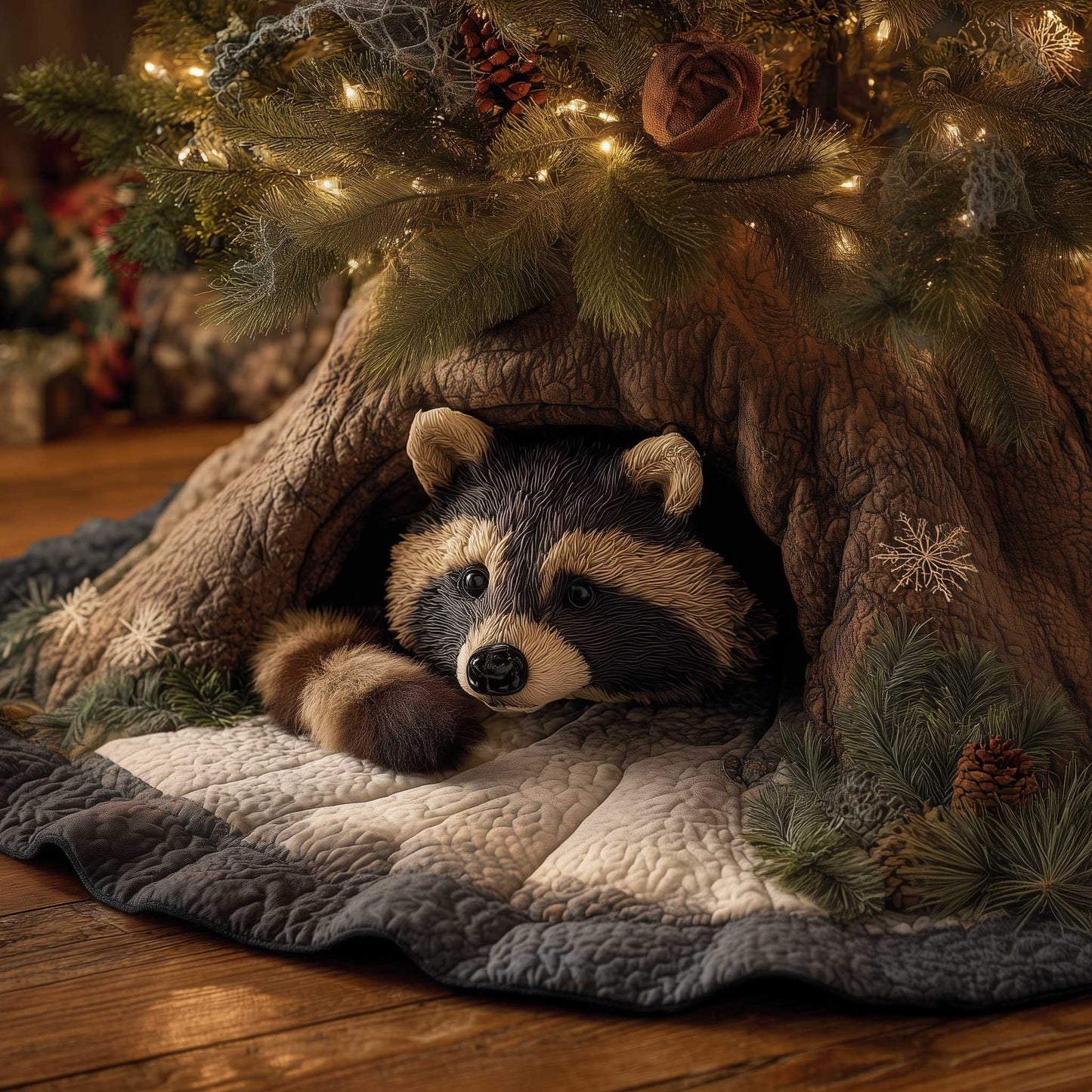 Raccoons Quilted Tree Skirt GFTOMA6414