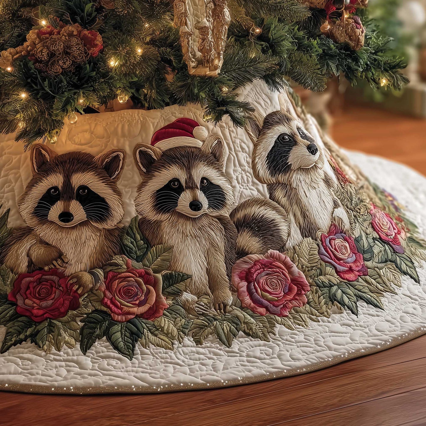 Raccoons Quilted Tree Skirt GFTOMA6415