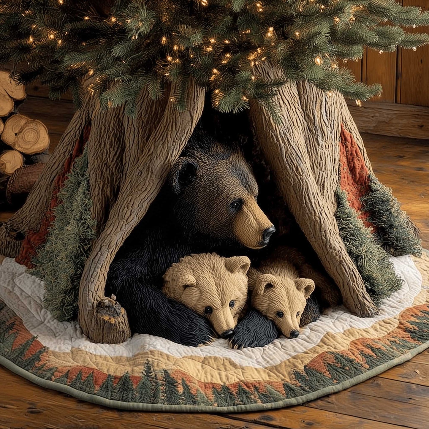 Wilderness Bear Quilted Tree Skirt GFTOMA6416